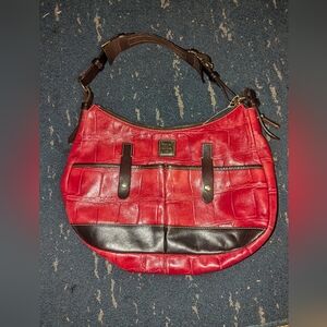 Red and Black Leather Shoulder Bag